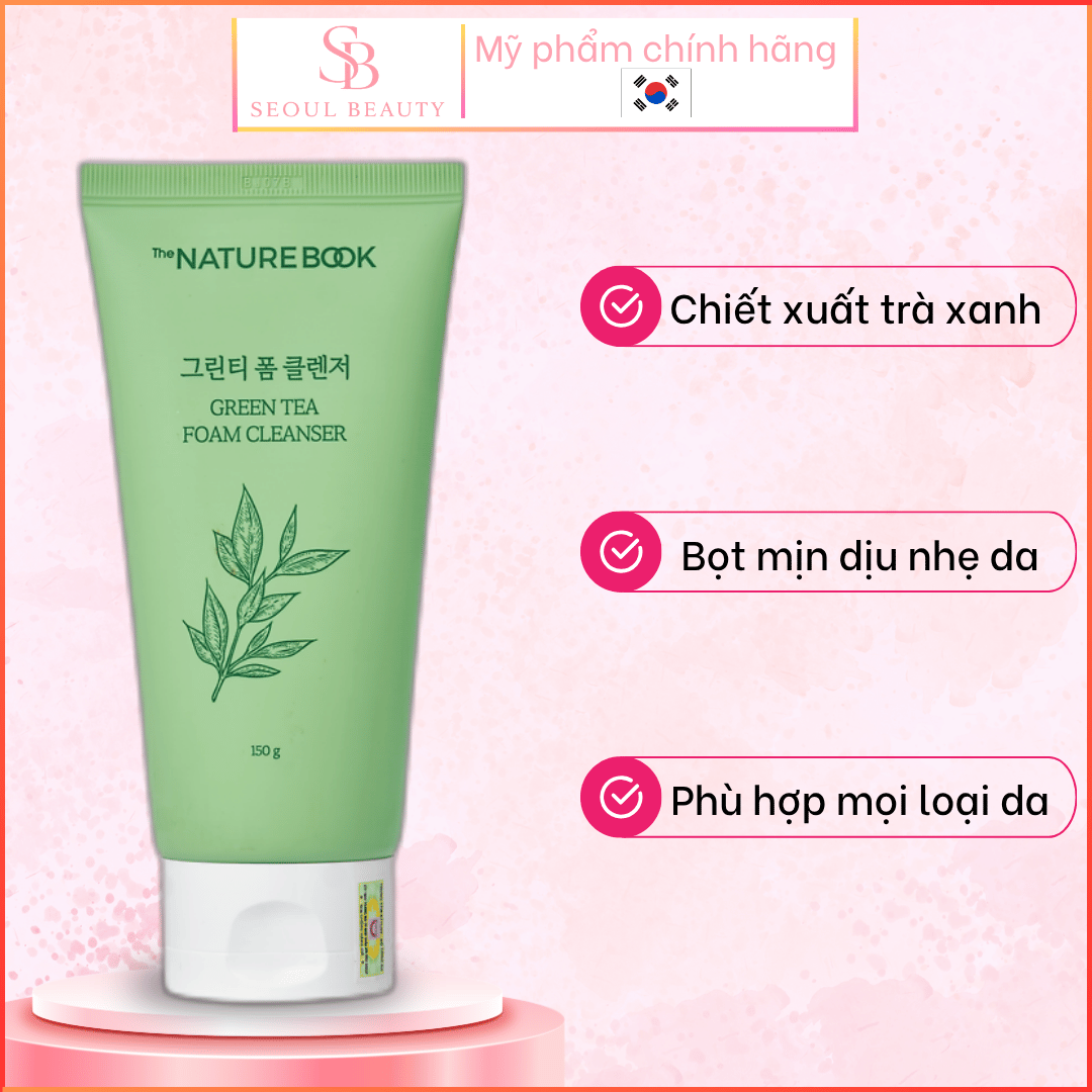 Sữa rửa mặt Nature Book Green Tea Foam Cleanser