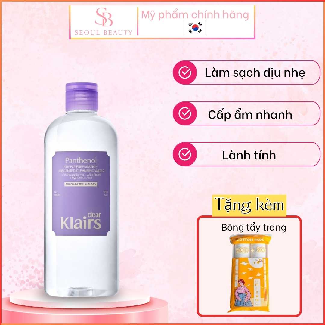 Nước tẩy trang Supple Preparation Unscented Cleansing Water