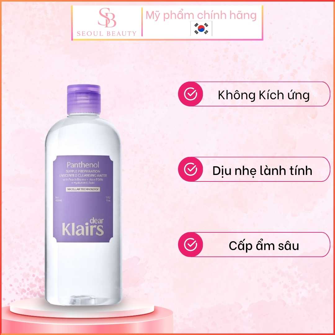 Nước tẩy trang Supple Preparation Unscented Cleansing Water