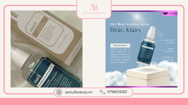 Tinh Chất Klairs Rich Moist Soothing Serum 80ml giúp cải thiện tình trạng da khô căng, hỗ trợ làm dịu kích ứng và tăng cường khả năng giữ ẩm cho làn da khỏe đẹp.