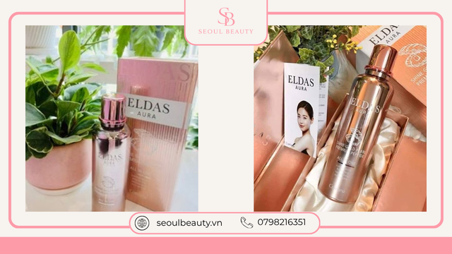 Serum Tế Bào Gốc Eldas Aura Coreana Shine Gold Pearl Premium Peptide giúp dưỡng ẩm, phục hồi da, hỗ trợ làm sáng da và cải thiện độ đàn hồi, mang lại làn da căng mịn, khỏe mạnh.