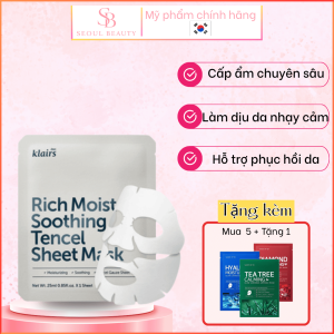 Mặt Nạ Dưỡng Da Hàn Quốc Klairs Sheet Mask chính hãng giúp cấp ẩm và làm dịu da