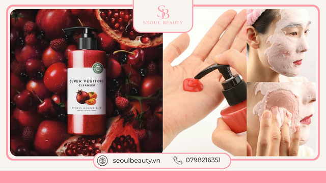 Sữa Rửa Mặt Rau Củ Super Vegitoks Cleanser Màu Đỏ