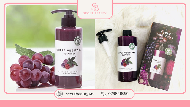 Sữa Rửa Mặt Rau Củ Super Vegitoks Cleanser Màu Tím